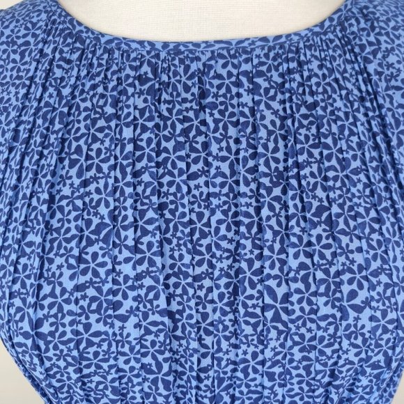 Like New TALBOTS Ditsy Floral Blue Pure Silk Sleeveless Maxi Dress Size 8 - Picture 9 of 15